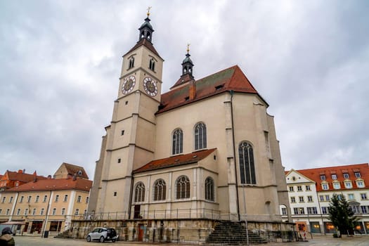 Buildings in the Old Town of Regensburg - Bavaria. UNESCO world heritage site in Germany.