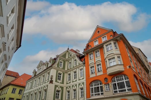 Buildings in the Old Town of Regensburg - Bavaria. UNESCO world heritage site in Germany.