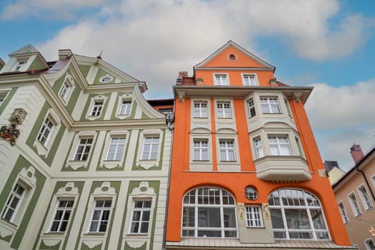 Buildings in the Old Town of Regensburg - Bavaria. UNESCO world heritage site in Germany.