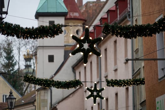 Buildings in the Old Town of Regensburg - Bavaria. UNESCO world heritage site in Germany detail