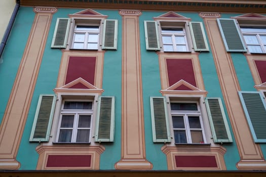 Buildings in the Old Town of Regensburg - Bavaria. UNESCO world heritage site in Germany detail