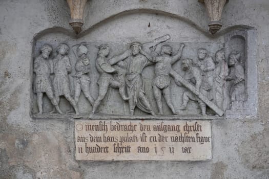 Buildings in the Old Town of Regensburg - Bavaria. UNESCO world heritage site in Germany detail