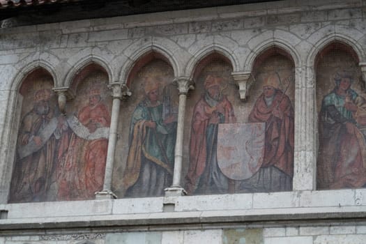 Buildings in the Old Town of Regensburg - Bavaria. UNESCO world heritage site in Germany detail