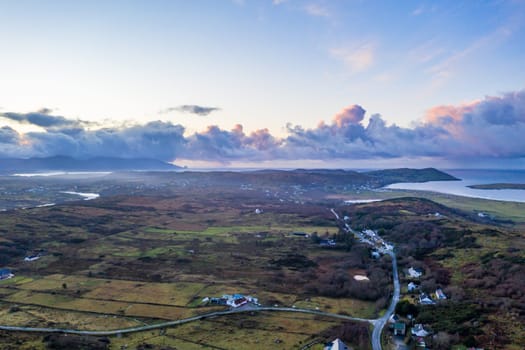 Aerial view of the Clooney, Narin and Portnoo, County Donegal . Ireland.