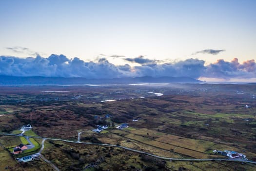 Aerial view of the Clooney, Narin and Portnoo, County Donegal . Ireland.