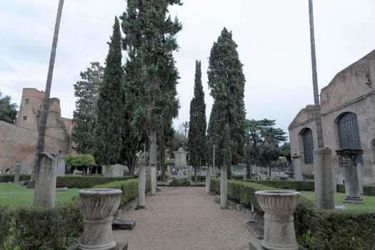 Bath of Diocletian in Rome view