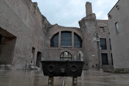 Bath of Diocletian in Rome view