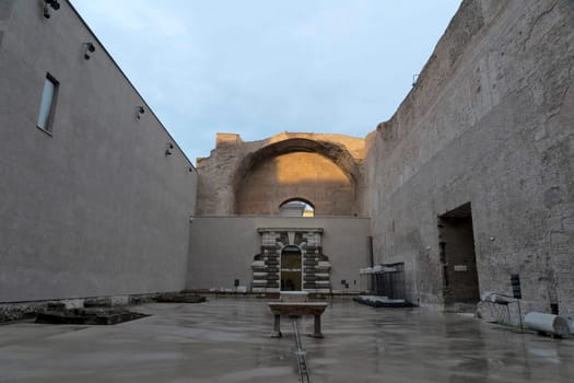 Bath of Diocletian in Rome view