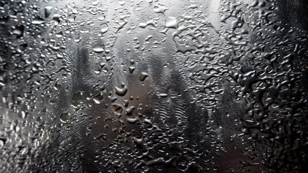 A close up of a metal surface covered in water droplets