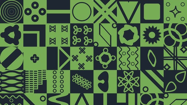 Machinery seamless pattern with various industrial elements. Green background. High quality photo