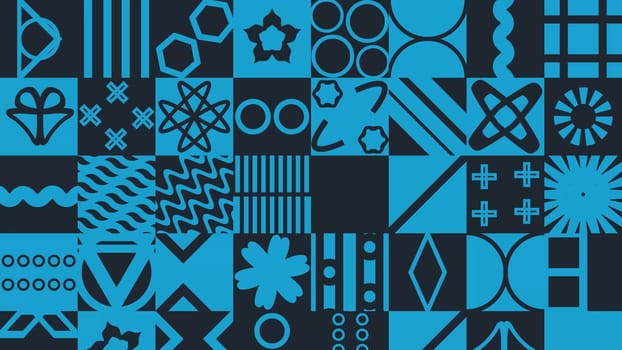 Machinery seamless pattern with various industrial elements. Blue background. High quality photo