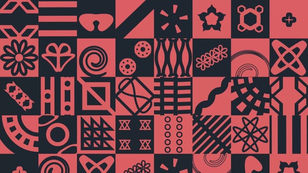 Machinery seamless pattern with various industrial elements. Pink background. High quality photo