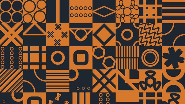 Machinery seamless pattern with various industrial elements. Orange navy background. High quality