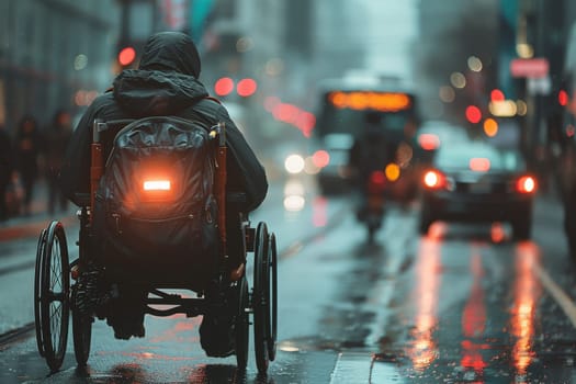 person in a wheelchair in a downtown area, The Difficulties of Real Life Wheelchairs.