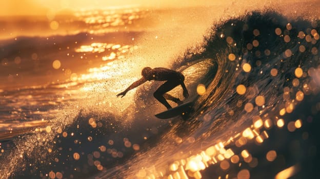 A surfer is riding a wave in the ocean.