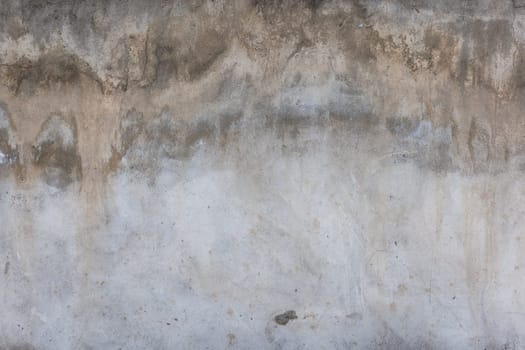 A detailed shot of a weathered concrete wall covered dirty water stains, full-frame background and texture