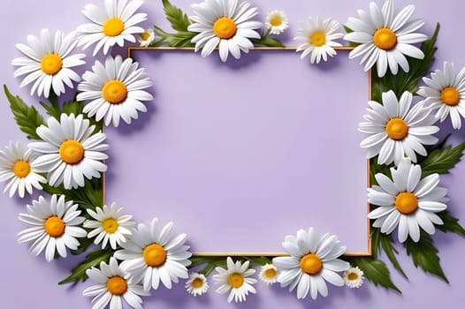 beautiful abstract background with bright daisy flowers. AI generated image.