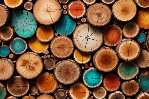 abstract background from pieces of old wood. AI generated image.