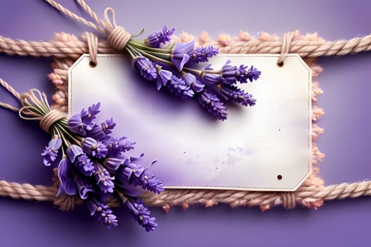 beautiful lavender flowers on abstract purple background