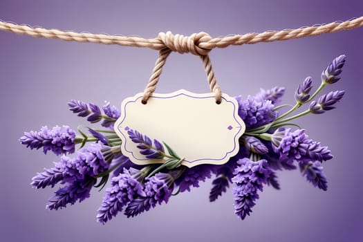 beautiful lavender flowers on abstract purple background
