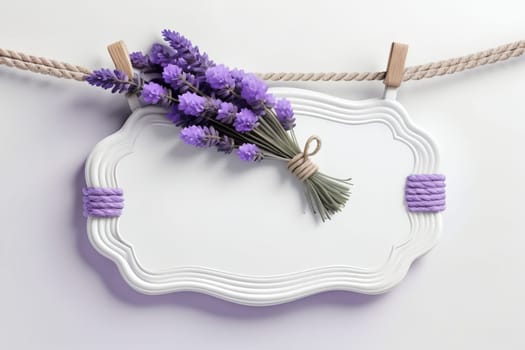 blooming lavender bouquet with blank card for congratulations .