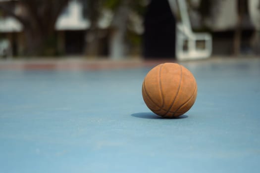 Basketball on a public court. Sport, training and competition concept.