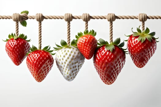 ripe strawberry isolated on white background .