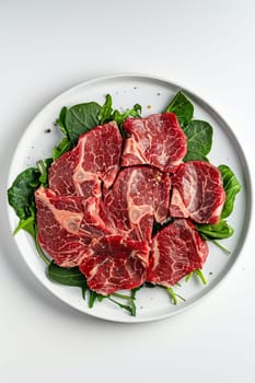 fresh steak on a plate, food Generative AI,