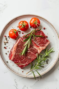 fresh steak on a plate, food Generative AI,