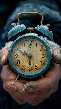 Fingers setting a traditional alarm clock, showcasing the importance of time and routine.