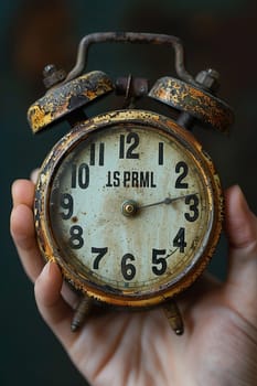 Fingers setting a traditional alarm clock, showcasing the importance of time and routine.