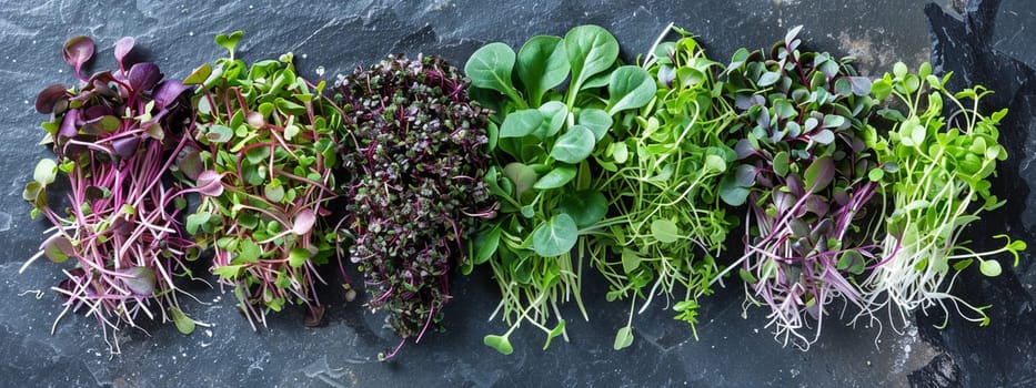Fresh microgreens on a plate, healthy eating concept, nature, Generative AI,