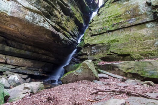 View of Broken Rock Falls, Old Man's Cave, Hocking Hills State Park, Ohio