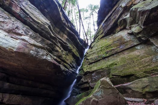 View of Broken Rock Falls, Old Man's Cave, Hocking Hills State Park, Ohio