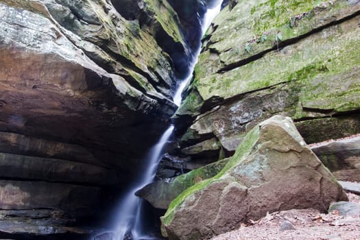 View of Broken Rock Falls, Old Man's Cave, Hocking Hills State Park, Ohio