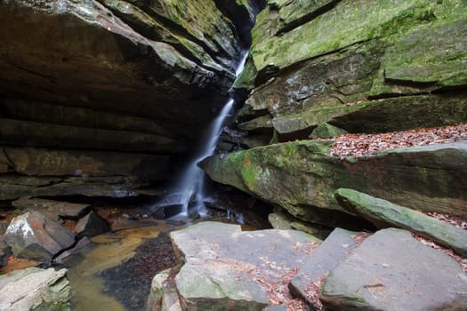 View of Broken Rock Falls, Old Man's Cave, Hocking Hills State Park, Ohio