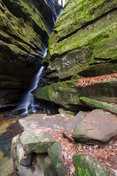 View of Broken Rock Falls, Old Man's Cave, Hocking Hills State Park, Ohio