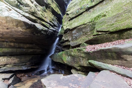 View of Broken Rock Falls, Old Man's Cave, Hocking Hills State Park, Ohio