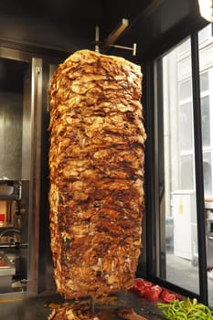 rotating traditional gyros meat ,