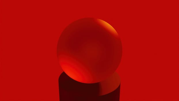 Orange sphere on the pedestal. Computer generated 3d render