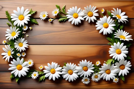 beautiful abstract background with bright daisy flowers. AI generated image.