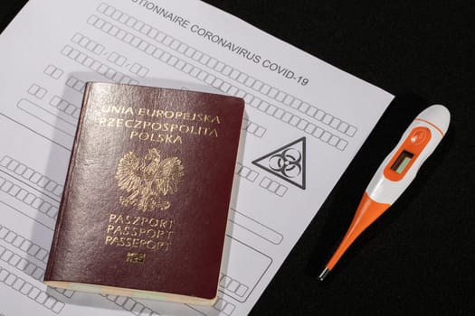 Obligatory control at all border crossing points, including temperature measurement and filling in a personal questionnaire