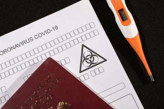 Obligatory control at all border crossing points, including temperature measurement and filling in a personal questionnaire