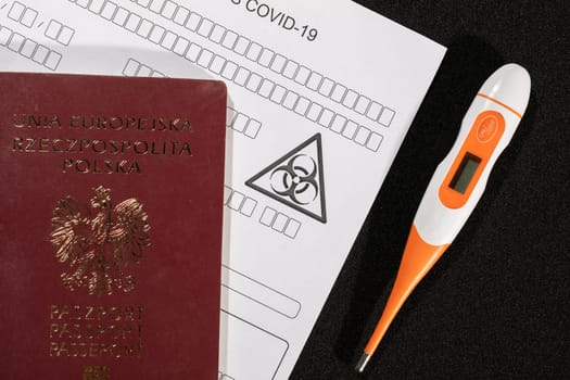 Obligatory control at all border crossing points, including temperature measurement and filling in a personal questionnaire