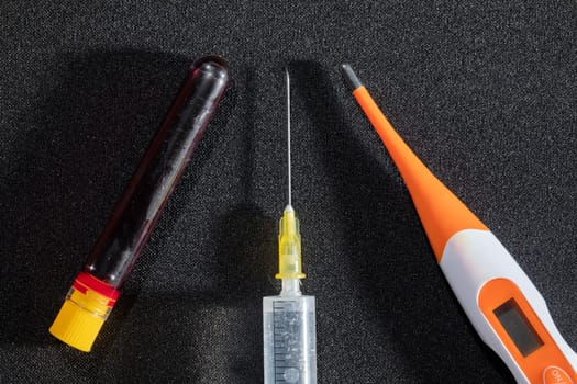 Each blood vial is transported to the laboratory for specialized tests.