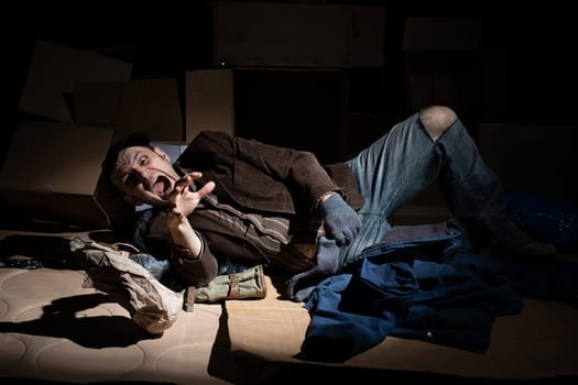 When you become homeless, street cartons become your home.