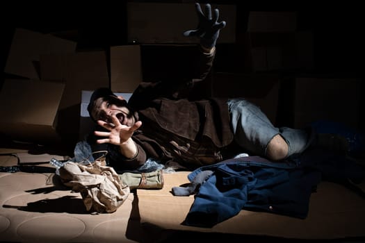 When you become homeless, street cartons become your home.