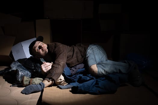 When you become homeless, street cartons become your home.