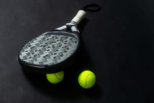 Isolated paddle tennis objects black background. High quality photo