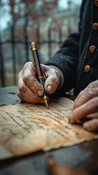 Hand writing a heartfelt letter, depicting personal communication and emotional expression.